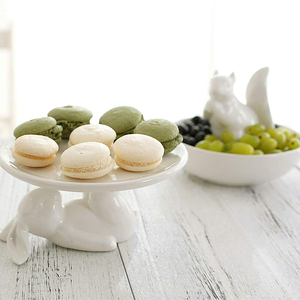 Alzata per Torte in Ceramica Bianca, Piatti per Dessert e Snack, <span class=keywords><strong>Porta</strong></span> Dolci a Forma di Coniglio, Decorazione Pasquale - Product Image 3