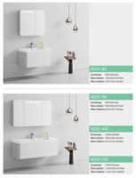 Meja rias kamar mandi gantung dinding warna putih Modern cermin pintar rias kayu solid