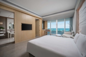 Suite di Lusso Minimalista in Legno Massello con LED, Letto Matrimoniale Extra Large per Camere d'Albergo - Product Image 3