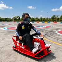 Kart Eléctrico de Derrape en Oferta, Triciclo Rojo con Freno de Mano, Ruedas Lisas, 1 Asiento, Perfil Bajo, Kart de Carreras para Adultos y Niños, Diversión en la Pista de Derrape