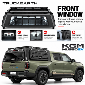 Capot de camionnette TE KGM Musso EV, entièrement en aluminium, résistant aux intempéries, pour le travail et les voyages en plein air - Product Image 1