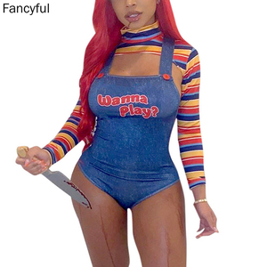 Disfraces de Halloween Talla 5XL para Mujer Muñeca Asesina de Pesadilla Aterradora ¿Quieres Jugar? Body de Personaje de Película Disfraz de <span class=keywords><strong>Chucky</strong></span> Conjunto de 2 Piezas - Product Image 5
