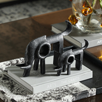 Sculpture d'éléphant géométrique abstraite en résine vintage Flolenco, statue stylisée moderne pour la décoration intérieure de villa, figurines décoratives