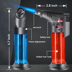 Briquet torche avec flamme jet, mini torche à gaz butane, multi-usage, coupe-vent, allumage à silex - Product Image 6
