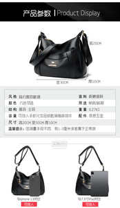 Sacs à bandoulière décontractés multi-poches pour femmes, sacs à main et sacs à bandoulière en cuir souple de haute qualité, sacs pour femmes - Product Image 3