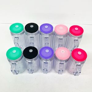Custom LogoBulk Customized Clear 20 Oz Snow Globe Tumbler Handle 16Oz Acrylic <b>Double</b> <b>Walled</b> Coffee <b>Mug</b> With Pre Drilled Hole - Product Image 3