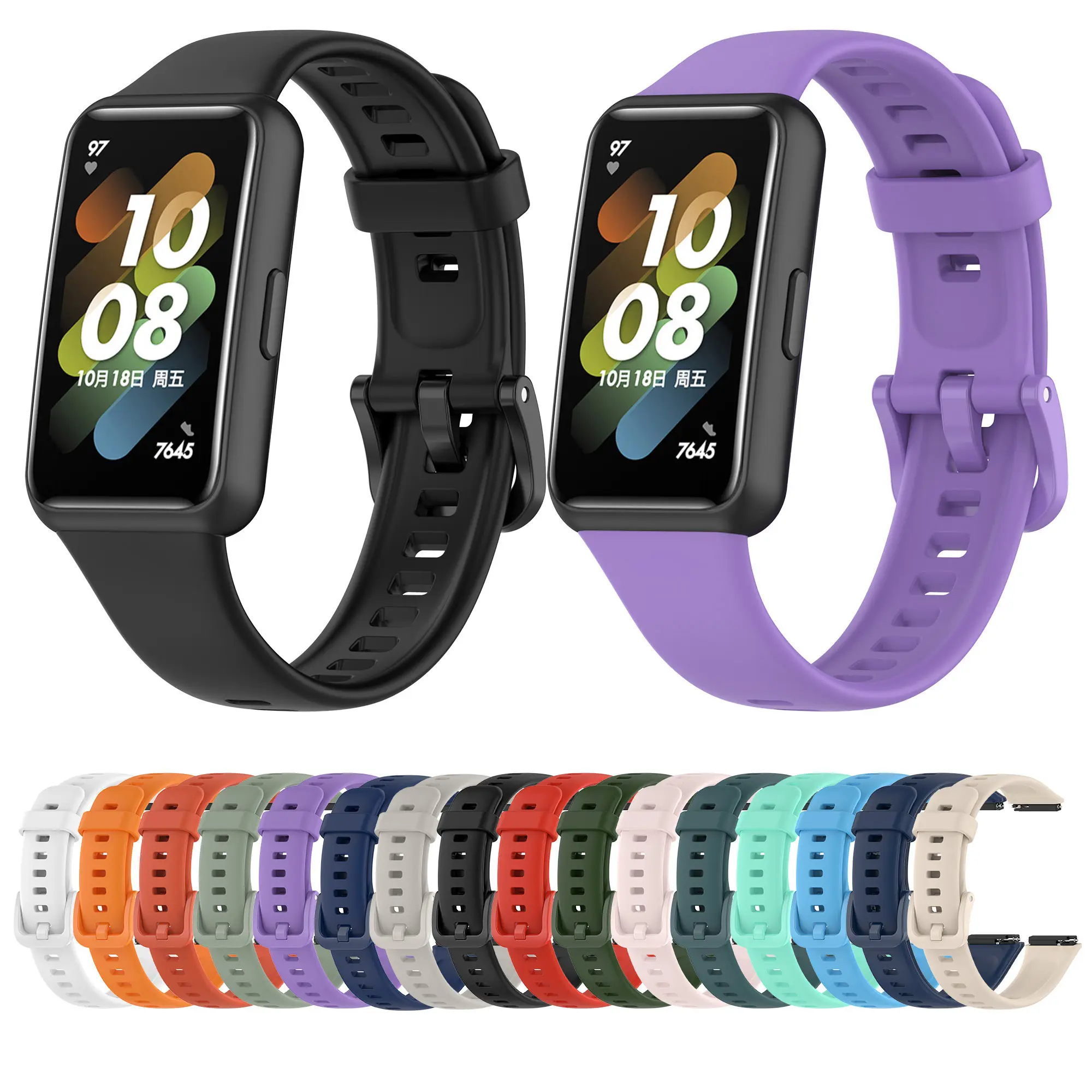 Band 7 Bracelet Rubber Replacement Sport Smart Strap Silicone Wrist Watch Band for Huawei Band 7 Pro Global Version