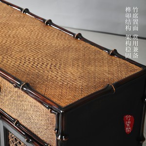 Lacquered Bamboo <b>Storage</b> Cabinet Chinese Style Tea <b>Sideboard</b> Low Cabinet Entryway Cabinet Living Room Cabinet - Product Image 2