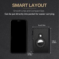 Dompet Kartu Minimalis Lipat Tiga Pria, Kulit Mikrofiber Tipis, Anti RFID, Otomatis Muncul, Tempat Kartu Pintar, Tempat AirTag