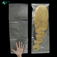 Sacs en plastique transparents réutilisables avec logo personnalisé pour perruques, emballage transparent à fermeture éclair, sacs en PVC transparents à fermeture éclair pour l'emballage en gros