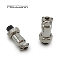 Connecteur circulaire PSCCONN série GX GX12, 2, 3, 4, 5, 6, 7 broches, métallique, fileté, industriel, droit, aviation