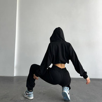 Pantalon de sport 3 pièces en coton éponge français Cargo unisexe pantalon de survêtement à capuche ensemble broderie délavé à l'acide survêtement imprimé de grande taille
