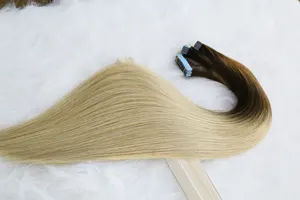Nastro per iniezione capelli all'ingrosso nastro di trama della pelle invisibile senza cuciture europeo spesso doppio disegnato nell'estensione dei capelli vergini umani