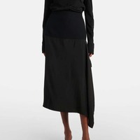 Fabricants de vêtements personnalisé printemps été automne asymétrique moulante taille haute dames robes élégante minijupe en laine