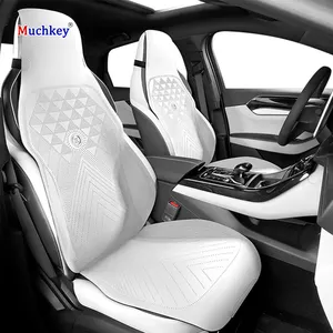Muchkey - Almofada de assento de carro em camurça PU, novidade da moda, fácil de instalar, ajustável, universal e respirável para todas as estações