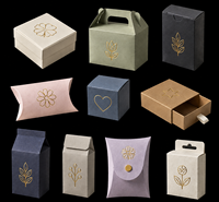 Boîtes cadeaux en papier vierges personnalisées avec motif gaufré, pliables, de formes variées, pour les cadeaux artisanaux faits à la main