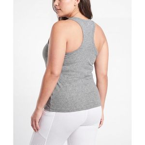 FOXA Women's 100% Cotton <b>Racer</b> <b>Back</b> Tank <b>Tops</b> Ribbed Fabric Breathable Multi Pack For Workout And Everyday Wear - Product Image 4
