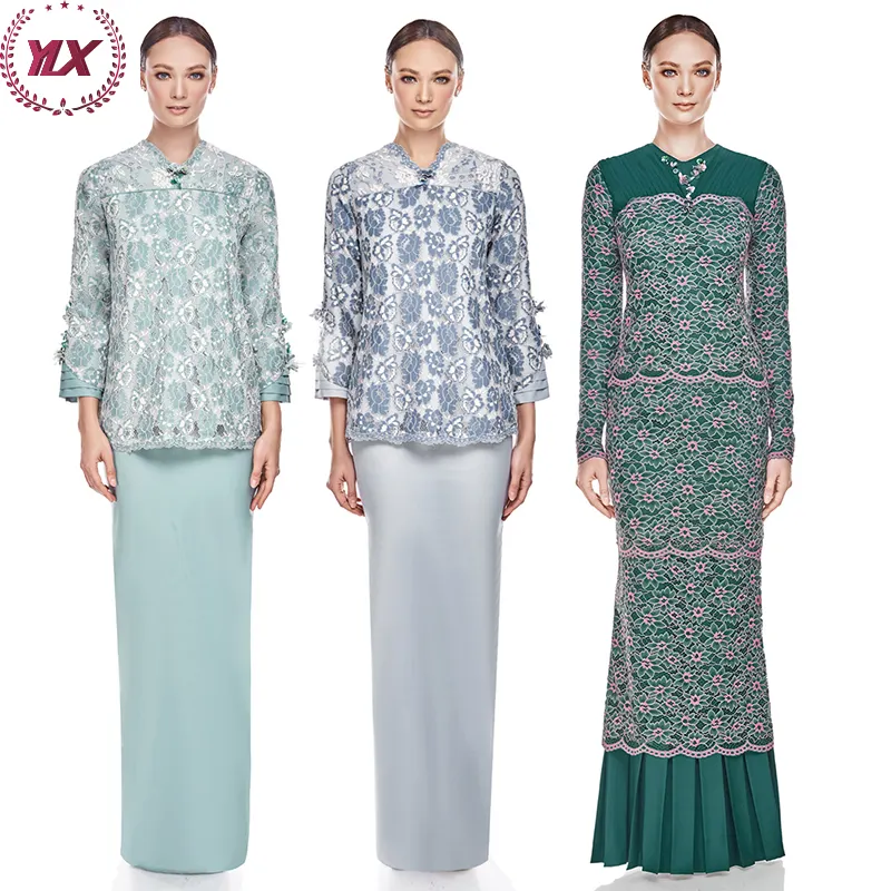 Последняя услуга OEM, индивидуальная вышивка, модная кебая Baju Kurung 2023, Малайзия, современная оптовая продажа во Вьетнаме