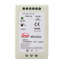 Seri MDR 20W/40W/60W/100W Catu Daya Switching AC-DC Output Tunggal untuk Rel DIN Industri 5V/12V/24V/48V Input 85-264VAC 88%