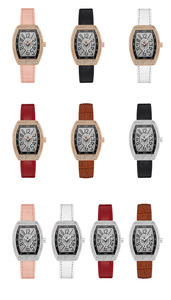 Relojes de Pulsera de Lujo para Mujer con Diamantes, Forma Tonneau, Bisel con Incrustaciones de Diamantes de Imitación, Rojos, Cuadrados, de Cuarzo - Product Image 3