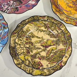 New Design European Luxury Animal Pattern <b>Bone</b> <b>China</b> Plate <b>Set</b> and Porcelain Charger Plate - Product Image 3