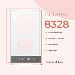3000W 220V Kitchen Appliance Electric Infrared Cooker 2 Burner Vertical Built In Design <b>Knobs</b> Control electric <b>ceramic</b> cooker - Product Image 2