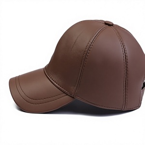 Gorra de Béisbol Unisex Negra de Cuero Sintético, Estilo Vintage, con Correa Ajustable, para Streetwear y Hip Hop - Product Image 1