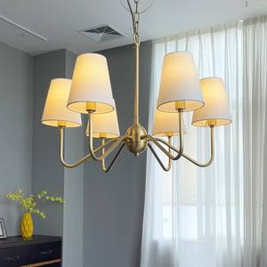 Living Room Brass Chandelier Simple Design Multiple <b>Light</b> Holders Home <b>Dining</b> Room Bedroom Ceiling Hanging Copper Pendant <b>Light</b> - Product Image 1