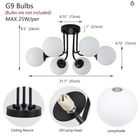 Lustre à bulles LED en fer noir et blanc de style nordique, E27, luminaire suspendu moderne pour la maison et le bureau