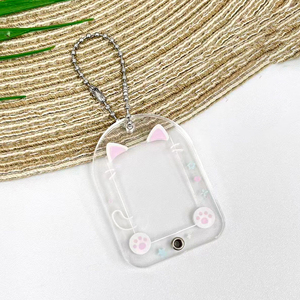 Porte-clés transparent en plastique pour photos de 1 pouce, motif dessin animé, anime, idole mignonne, organisateur de cartes, breloque de sac, vente en gros - Product Image 4