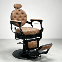 Fauteuil de barbier capitonné vintage antique pour salon de coiffure