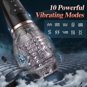 Vibrador Masculino de Doble Motor con Manos Libres, 10 Vibraciones Fuertes, Copa de Masturbación con Succión - Product Image 4