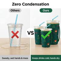 Manchon de tasse à café en néoprène personnalisé avec poignée, porte-boissons isotherme réutilisable pour gobelets de 16 à 32 oz, boissons froides et café glacé
