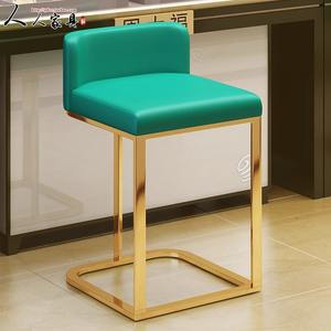 Современный простой роскошный Железный высокий табурет для дома, столовой, зала, стойки регистрации, светлый барный стул со спинкой из полиуретана для зала - Product Image 6