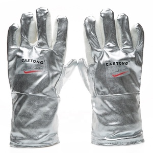 Các mặt hàng Chứng Khoán chống lại 350 Deg.C meta-aramid cảm thấy và nhôm foil nhiệt cách điện aluminized găng tay cho công nghiệp lò - Product Image 3