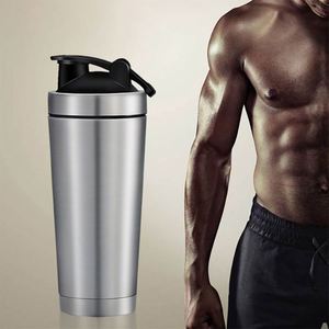 Screw-top Leak Proof Protein <b>Shaker</b> <b>Bottle</b> Double Wall Stainless Steel Water <b>Bottle</b> Keeps Cold Hot Milk <b>Shaker</b> <b>Bottle</b> - Product Image 1