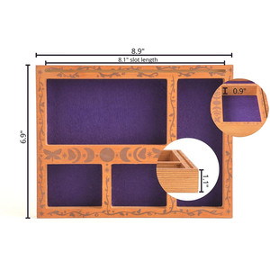Vassoio di cristallo in legno con Tarcot cartoncino disegno mistico streghetta astrologia porta Organizer cristallo - Product Image 4