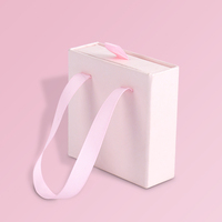 Prix usine personnalisé bijoux boucles d'oreilles emballage boîte de tiroir en papier rigide avec poignée gros-grain