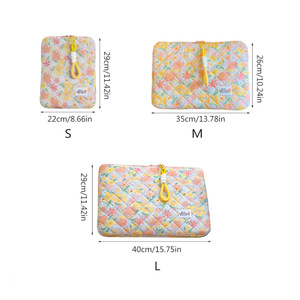 Korean floral patterned padded <b>tablet</b> <b>bag</b>, 11-inch iPad zipper <b>tablet</b> protective case, shockproof inner sleeve. - Product Image 5