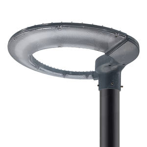 Lampe de jardin LED J06Series en aluminium peint gris brillant, ovale incurvé, à bande creuse en forme de cœur, 30W-50W - Product Image 1