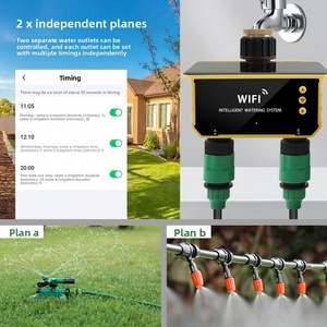 Dual Outlet LCD Display Water <b>Timer</b> Automatic Garden Irrigation Controller Smart Watering <b>Timer</b> Lawn Patio Plant Watering - Product Image 2