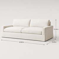 Canapé 2 places en tissu, moderne et minimaliste, rembourré en lin, pieds en bois massif, meubles de salon confortables pour la maison