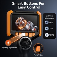 Endoscope professionnel portable Z12 à 720 degrés, écran IPS de 4,5 pouces, objectif de 6 mm, caméra endoscopique industrielle CMOS pour voiture, tuyau, égout
