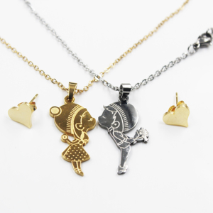 BMZ 2026 <span class=keywords><strong>Kiss</strong></span> love Forever Jewelry <span class=keywords><strong>2</strong></span> Sets Acier inoxydable - Product Image 1