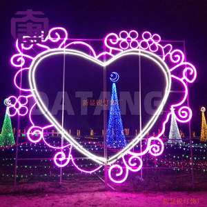ไฟประดับตกแต่งรูปหัวใจ 3 มิติ LED สำหรับคริสต์มาส เหมาะสำหรับตกแต่งภูมิทัศน์เชิงพาณิชย์ในสวนสาธารณะ งานเทศกาล และสวน - Product Image 4