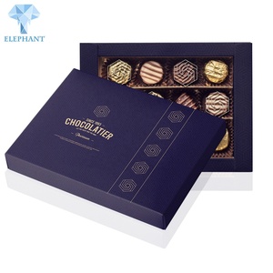 Boîte à chocolats vide en carton pour 10 truffes avec plateau de présentation, emballage cadeau en papier pour bonbons et chocolats, vente en gros Chine - Product Image 1