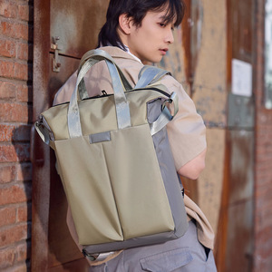 Storage <b>Backpack</b> 15 Inch <b>Waterproof</b> Tote Bag For Commuting Travel Youth Unisex Solid Color Orange Khaki Black - Product Image 2