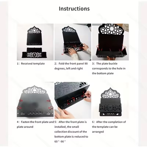 Organizzatore da Parete per Corano in Metallo Dorato con <span class=keywords><strong>Mezzaluna</strong></span> <span class=keywords><strong>Islamica</strong></span> e Calligrafia - Appendiabiti per Casa Musulmana e Ramadan Marca IFNT - Product Image 5