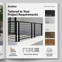 Balustrade de balcon en aluminium minimaliste de luxe, extérieure, noire, à lattes horizontales, pour maison moderne, escalier et villa (DIY)