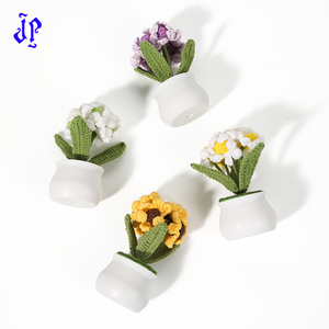 JP bricolage <span class=keywords><strong>maison</strong></span> saint valentin vacances cadeau plantes artificielles en pot fleur tournesol Crochet matériel sac - Product Image 2